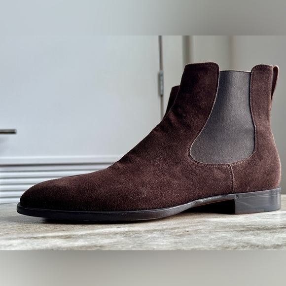 BERLUTI D'EMESURE CAMOSCIO SUEDE CHELSEA BOOT SCRITTO 10/ 11 US